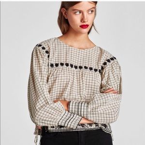 Zara embroidered top